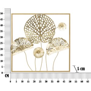 Mauro Ferretti panel mural flores doradas 50x5x50 cm color oro