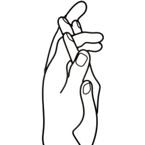 Mauro Ferretti panel mural Simply Hands 40x1x55 cm negro