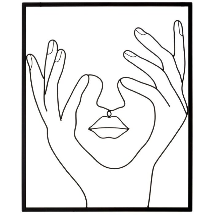 Panel mural Mauro Ferretti Simply Face 50,5x1,3x61 cm negro