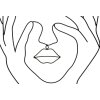 Panel mural Mauro Ferretti Simply Face 50,5x1,3x61 cm negro