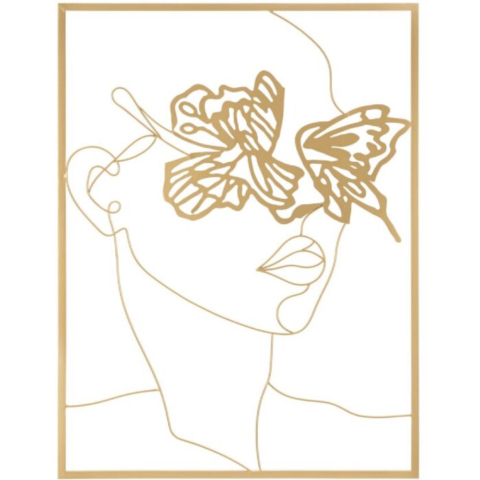 Mauro Ferretti panel mural Golden face 60x1x80 cm color oro
