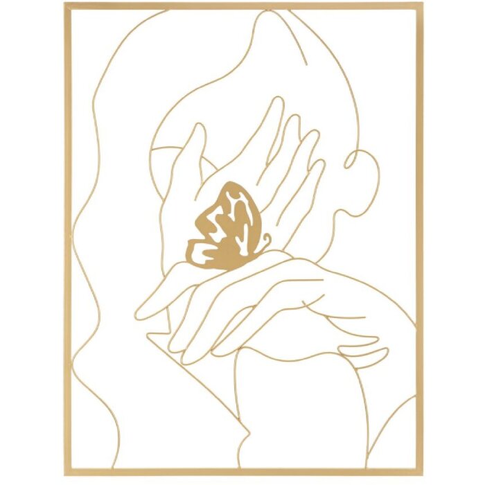 Mauro Ferretti panel mural manos en la cara 60x1x80 cm color oro