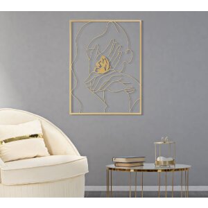 Mauro Ferretti panel mural manos en la cara 60x1x80 cm color oro
