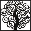 Panel mural Mauro Ferretti árbol 70x1x70 cm negro