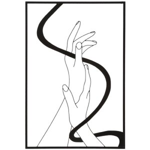 Mauro Ferretti panel mural manos 60x1x90 cm negro