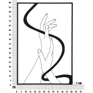 Mauro Ferretti panel mural manos 60x1x90 cm negro