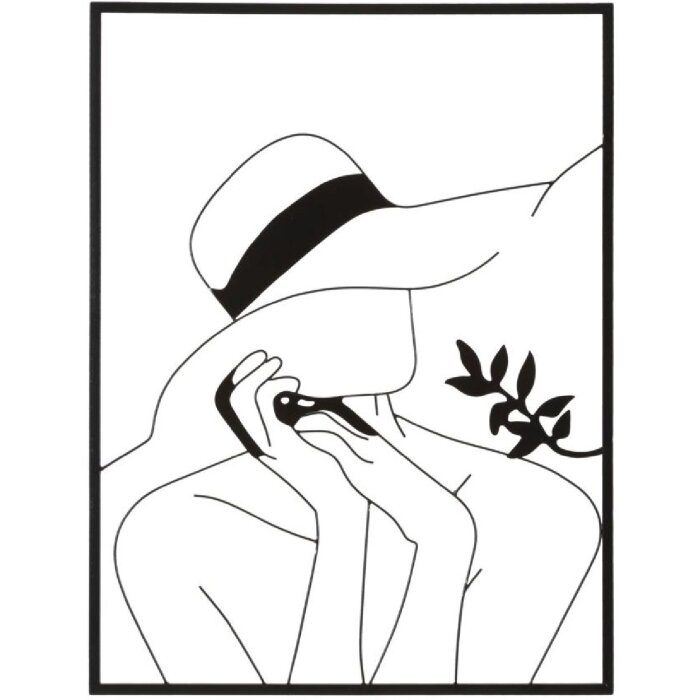 Mauro Ferretti panel mural Mujer elegante 60x1x80 cm negro