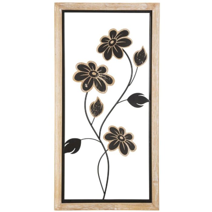 Mauro Ferretti Girish 30x2,5x60 cm panel mural negro marrón de hierro y MDF