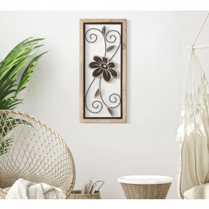 Mauro Ferretti panel mural Koman 26x2,5x60 cm marrón negro