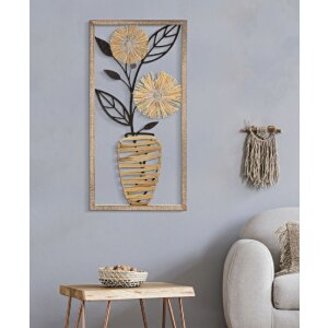 Mauro Ferretti panel de pared florero 40x3.5x80 cm marrón negro