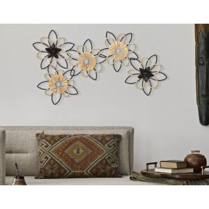 Mauro Ferretti panel mural Flow 60x4x35 cm negro natural
