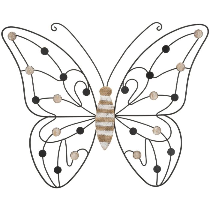 Mauro Ferretti panel de pared mariposa 39,5x1,5x33,5 cm marrón negro