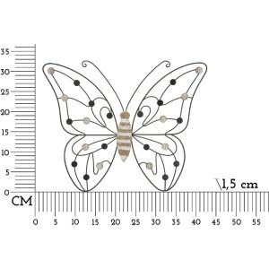 Mauro Ferretti panel de pared mariposa 39,5x1,5x33,5 cm marrón negro