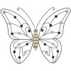 Mauro Ferretti panel de pared mariposa 39,5x1,5x33,5 cm marrón negro