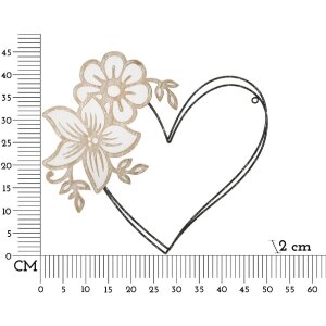 Mauro Ferretti panel mural corazón 50x2x45 cm marrón negro