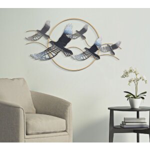 Panel mural Mauro Ferretti pájaro 91x7x50 cm multicolor