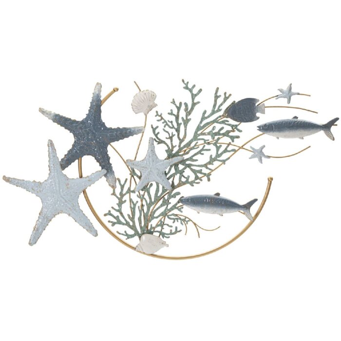 Panel mural Mauro Ferretti estrella de mar 95,3x5x53,3 cm azul