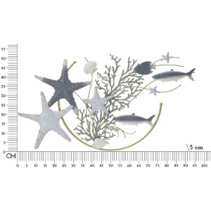 Panel mural Mauro Ferretti estrella de mar 95,3x5x53,3 cm azul