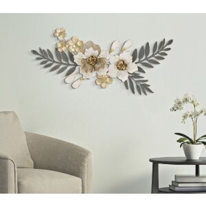 Mauro Ferretti panel de pared Greak 90.2x7.6x41.9 cm crema oro
