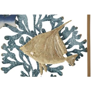 Panel mural Mauro Ferretti pez 50,2x3,8x50,2 cm azul dorado