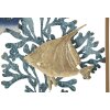 Panel mural Mauro Ferretti pez 50,2x3,8x50,2 cm azul dorado