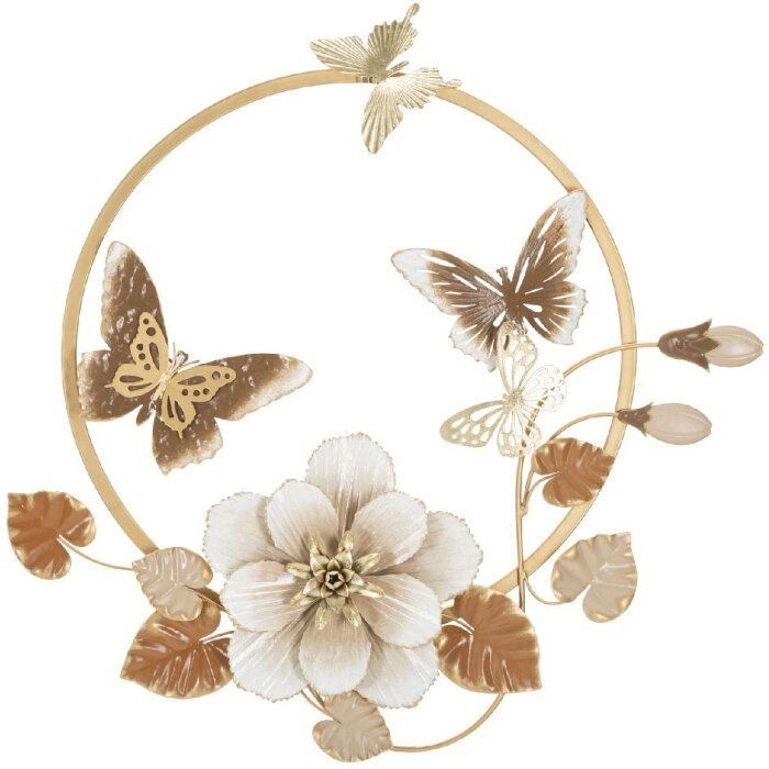Decoración mural Mauro Ferretti Rouns 58,4x5,1x63,5 cm beige dorado