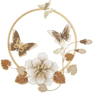 Decoración mural Mauro Ferretti Rouns 58,4x5,1x63,5 cm beige dorado