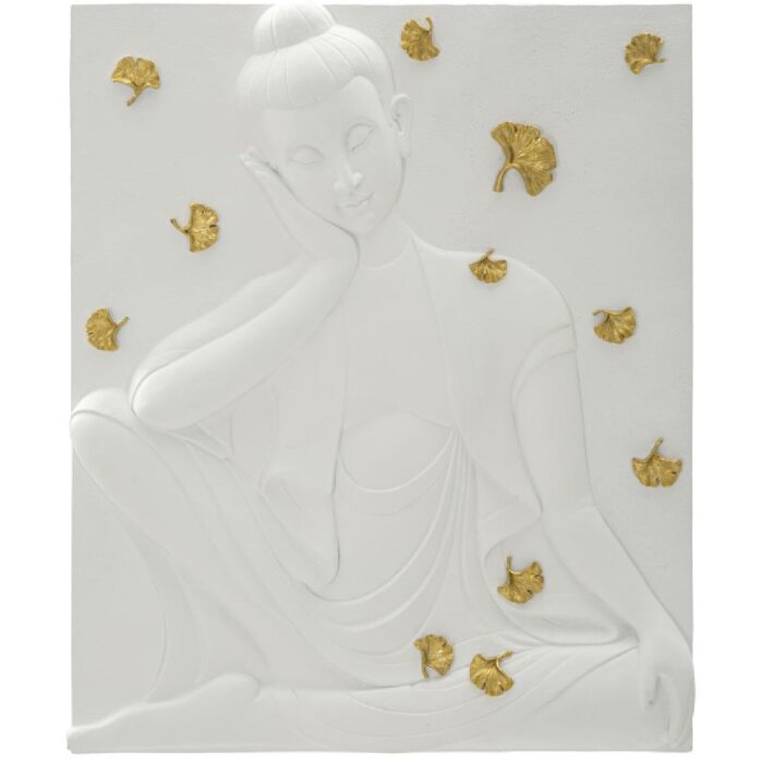 Mauro Ferretti panel mural Buda 46x5,7x55,5 oro blanco
