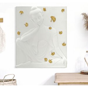 Mauro Ferretti panel mural Buda 46x5,7x55,5 oro blanco