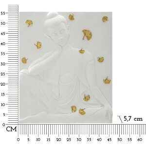 Mauro Ferretti panel mural Buda 46x5,7x55,5 oro blanco