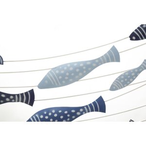 Mauro Ferretti panel mural Pesci 96,5x1,5x61 cm azul