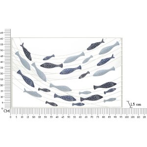 Mauro Ferretti panel mural Pesci 96,5x1,5x61 cm azul