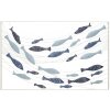 Mauro Ferretti panel mural Pesci 96,5x1,5x61 cm azul