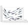 Mauro Ferretti panel mural Pesci 96,5x1,5x61 cm azul