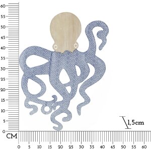 Mauro Ferretti panel mural pulpo 41x1,5x57 cm azul natural