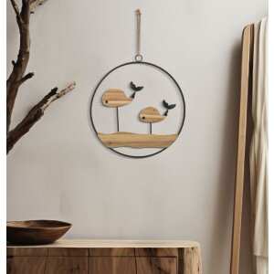 Mauro Ferretti panel mural Balene 56x2x60 cm negro natural