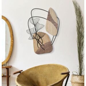 Mauro Ferretti panel mural Tali 70x3x100 cm negro marrón