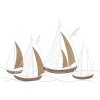 Mauro Ferretti panel mural Adriatic 89,5x3,8x57,8 cm blanco marrón