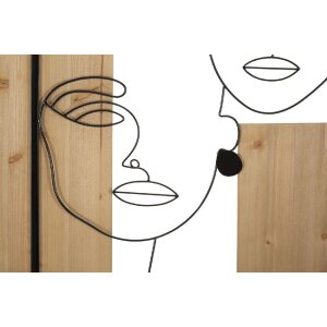 Mauro Ferretti panel mural caras 63x2x90 cm negro...