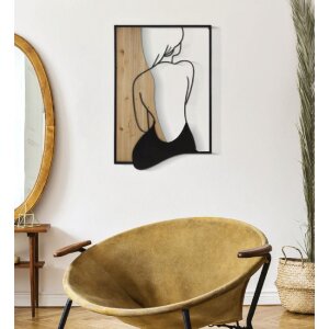 Mauro Ferretti panel de pared belleza 60x2x90 cm negro marrón