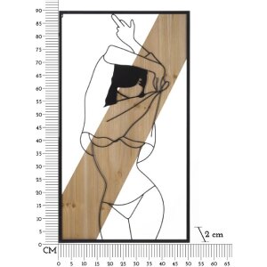 Mauro Ferretti panel mural Strip 50x2x90 cm negro marrón