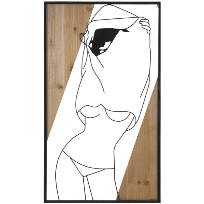 Mauro Ferretti panel mural Strip 50x2x90 cm negro marrón