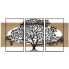 Mauro Ferretti panel de pared árbol conjunto de 3 piezas 176x2x90 cm negro marrón