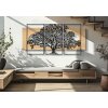 Mauro Ferretti panel de pared árbol conjunto de 3 piezas 176x2x90 cm negro marrón