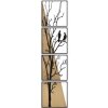 Mauro Ferretti panel de pared conjunto de aves 4 piezas 50x2x200 cm negro marrón