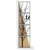 Mauro Ferretti panel de pared conjunto de aves 4 piezas 50x2x200 cm negro marrón