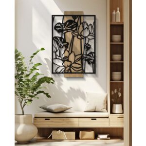 Panel mural Mauro Ferretti Lotus 60x2x90 cm negro marrón