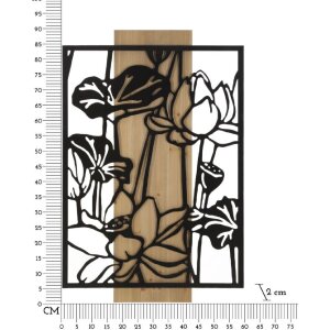 Panel mural Mauro Ferretti Lotus 60x2x90 cm negro marrón