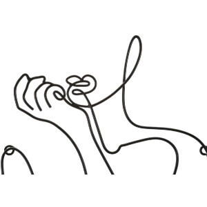 Mauro Ferretti panel mural Yogi 60x1,3x80 cm negro