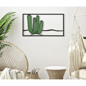 Mauro Ferretti panel mural cactus 60x1,3x33 cm verde negro